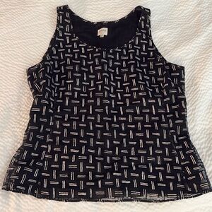 Armani Collezioni Top Womens 10 Black Polka Dot Scoop Neck Knit Tank Italy (@M)